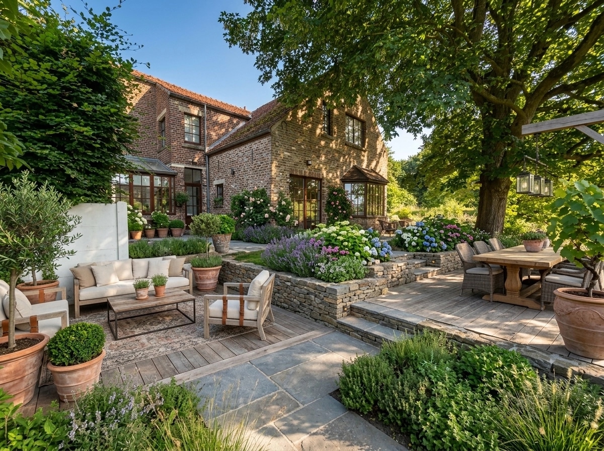 Country Rustic Garden Yard design — yard photo by GenRoom AI