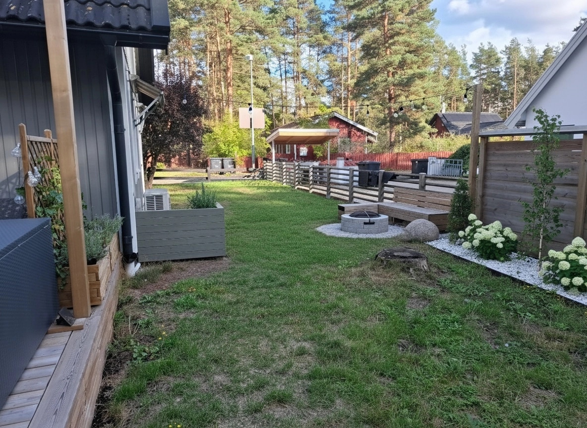 Landscape design in Scandinavian Garden style — Yard by GenRoom AI