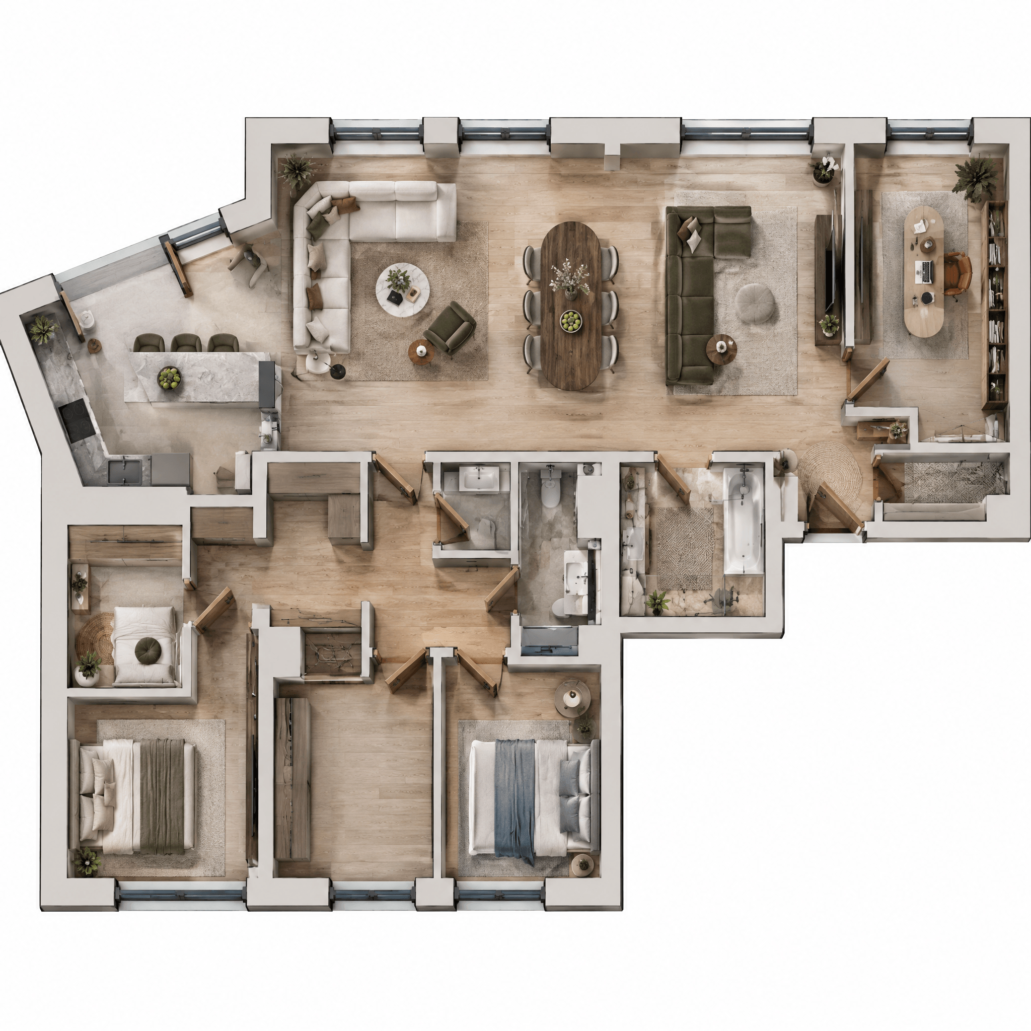 Interior design in Contemporary style — Living Room by GenRoom AI