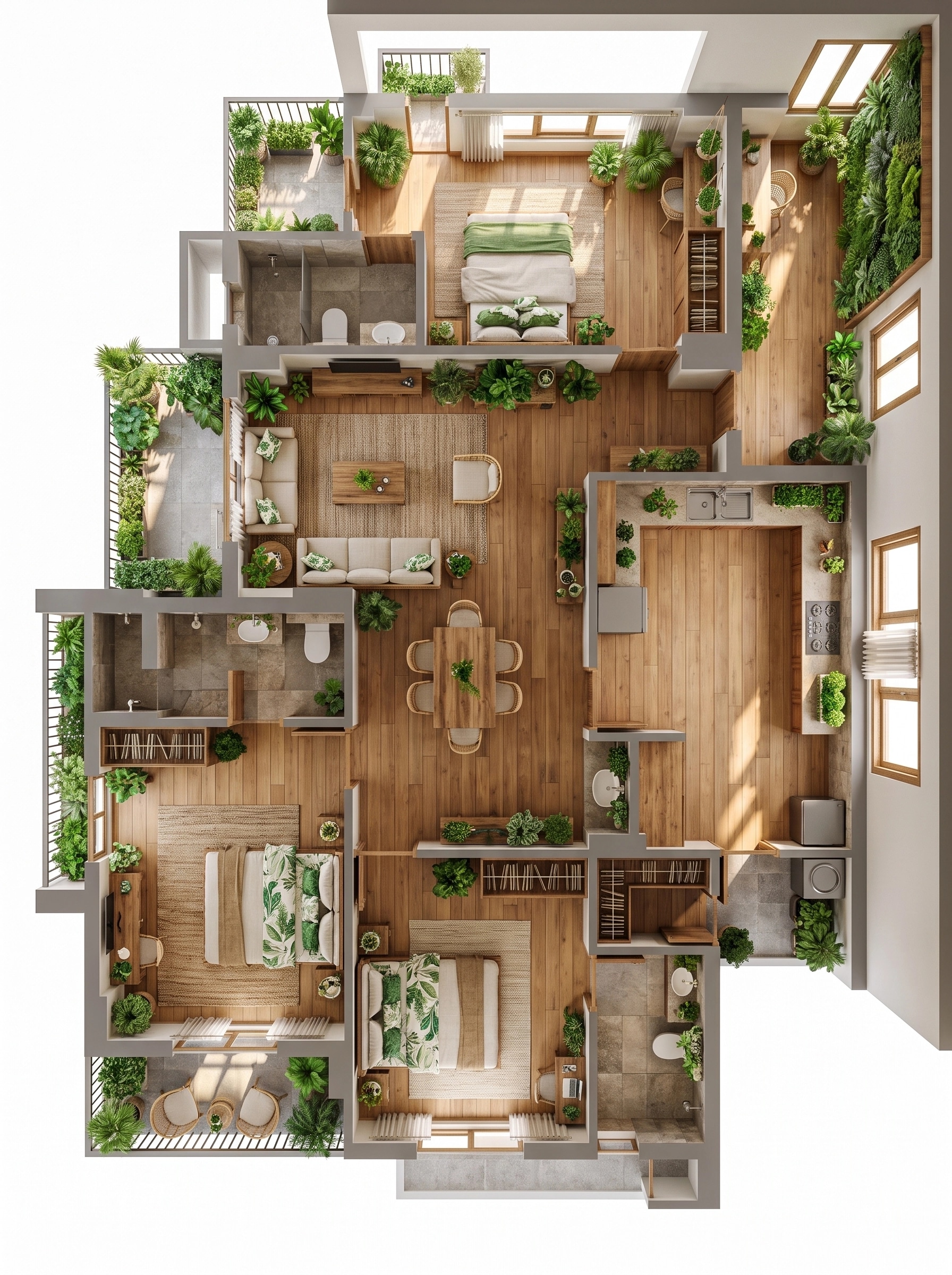 Interior design in Biophilic style — Living Room by GenRoom AI
