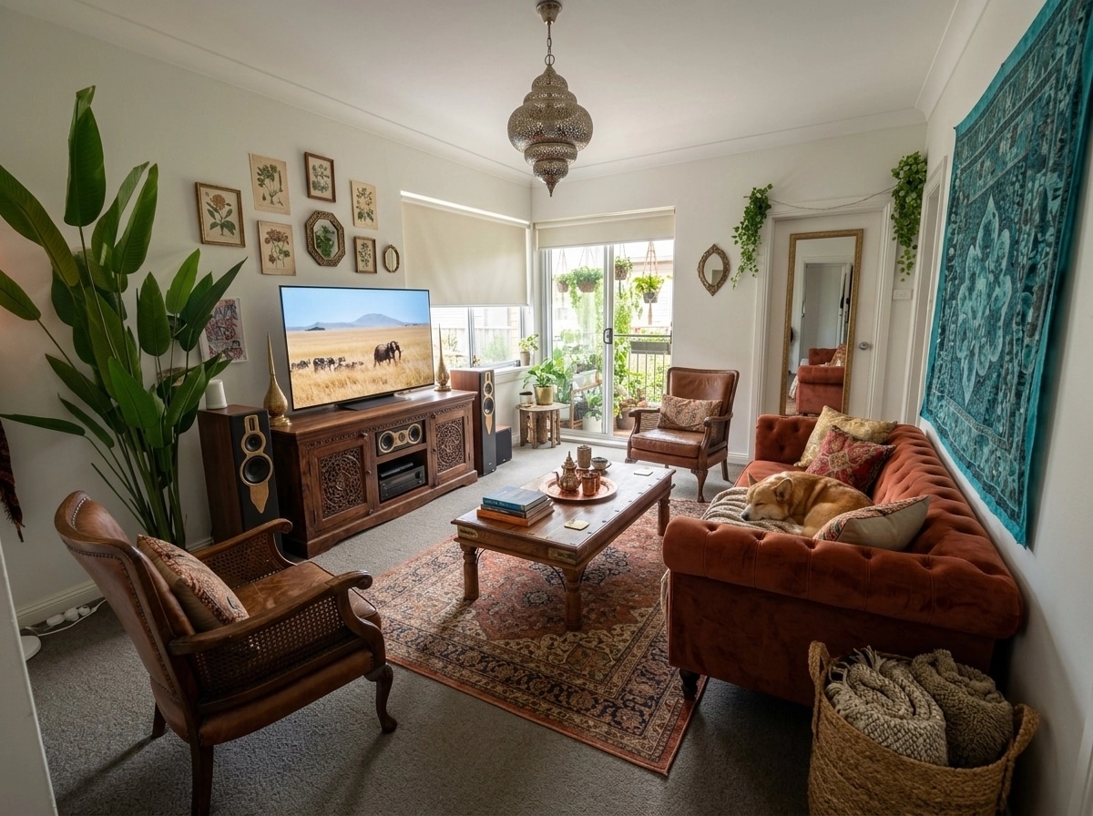 Interior design in Bohemian style — Living Room by GenRoom AI
