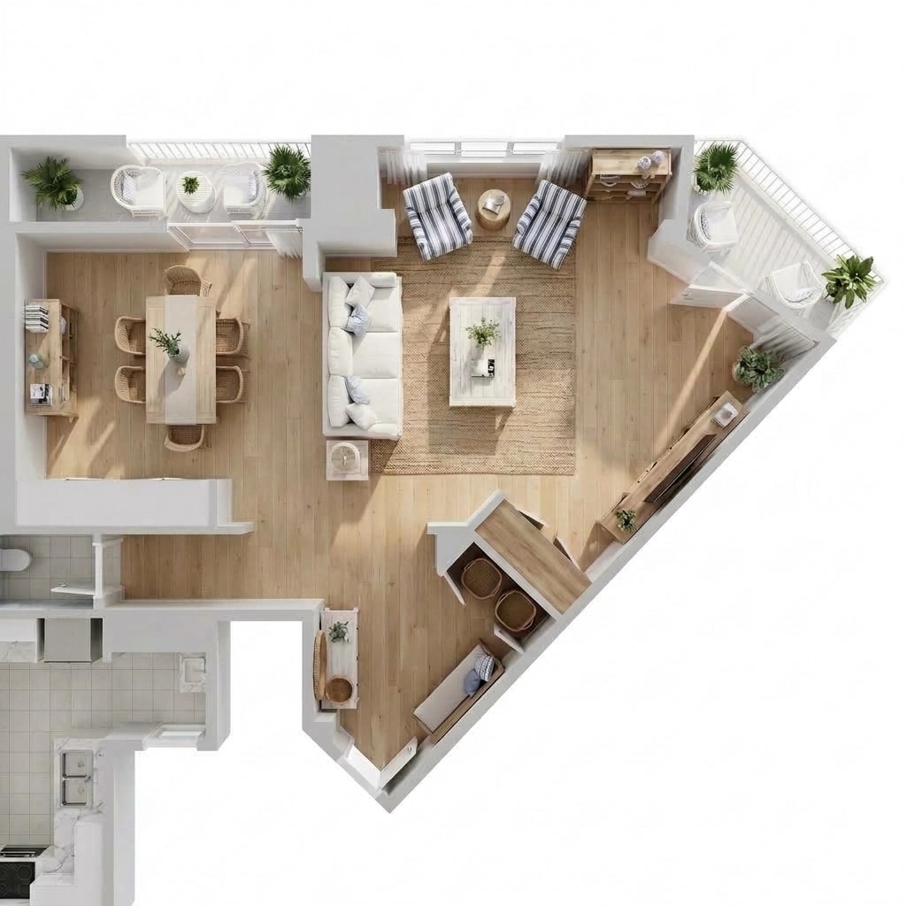 Interior design in Coastal / Hamptons style — Living Room by GenRoom AI