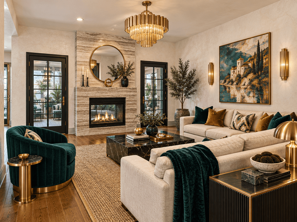Art Deco Living Room design — interior photo by GenRoom AI