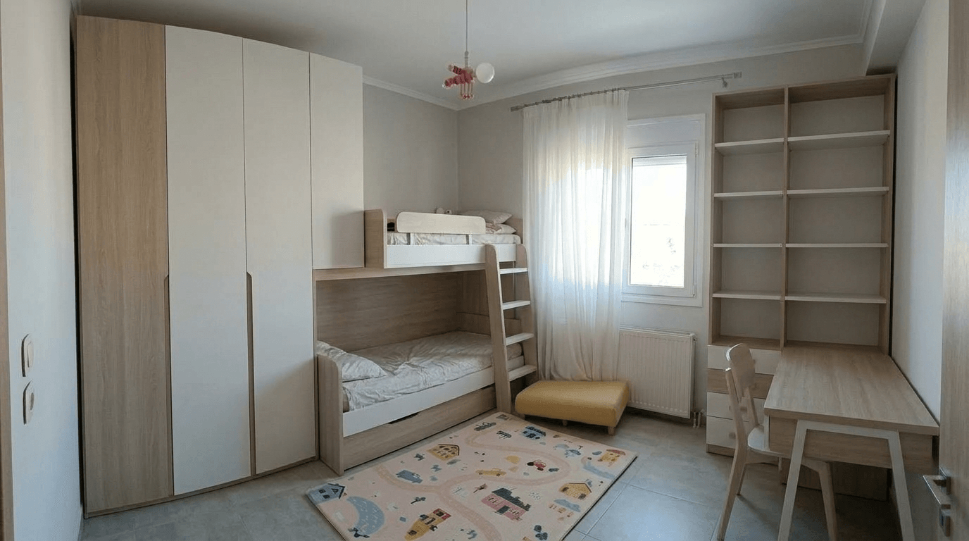 Contemporary Kids Room design — interior photo by GenRoom AI