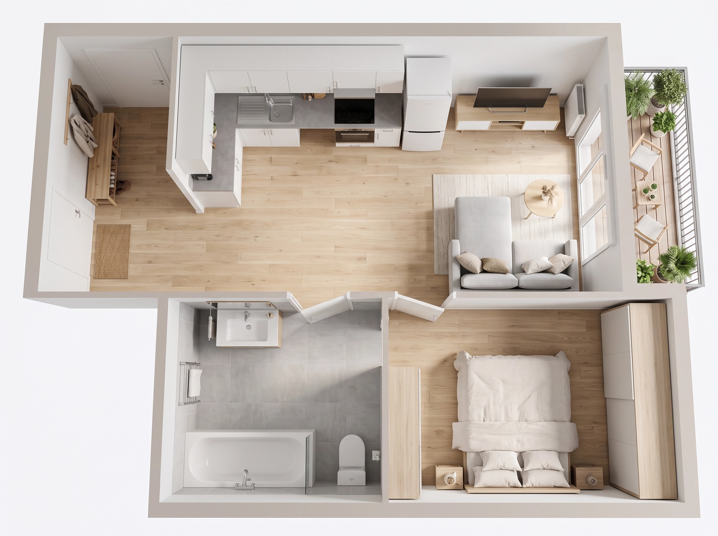 Interior design in Scandinavian style — Living Room by GenRoom AI