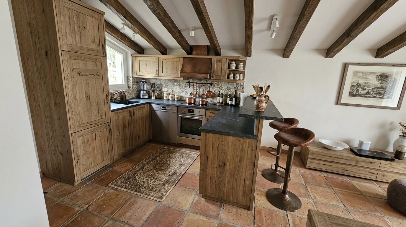 Interior design in Rustic style — Kitchen by GenRoom AI