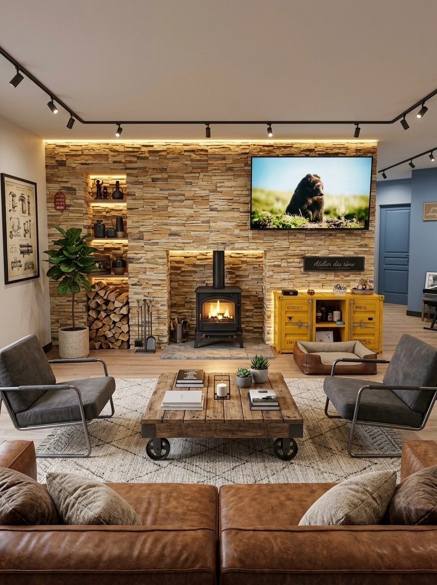Interior design in Loft / Industrial style — Living Room by GenRoom AI