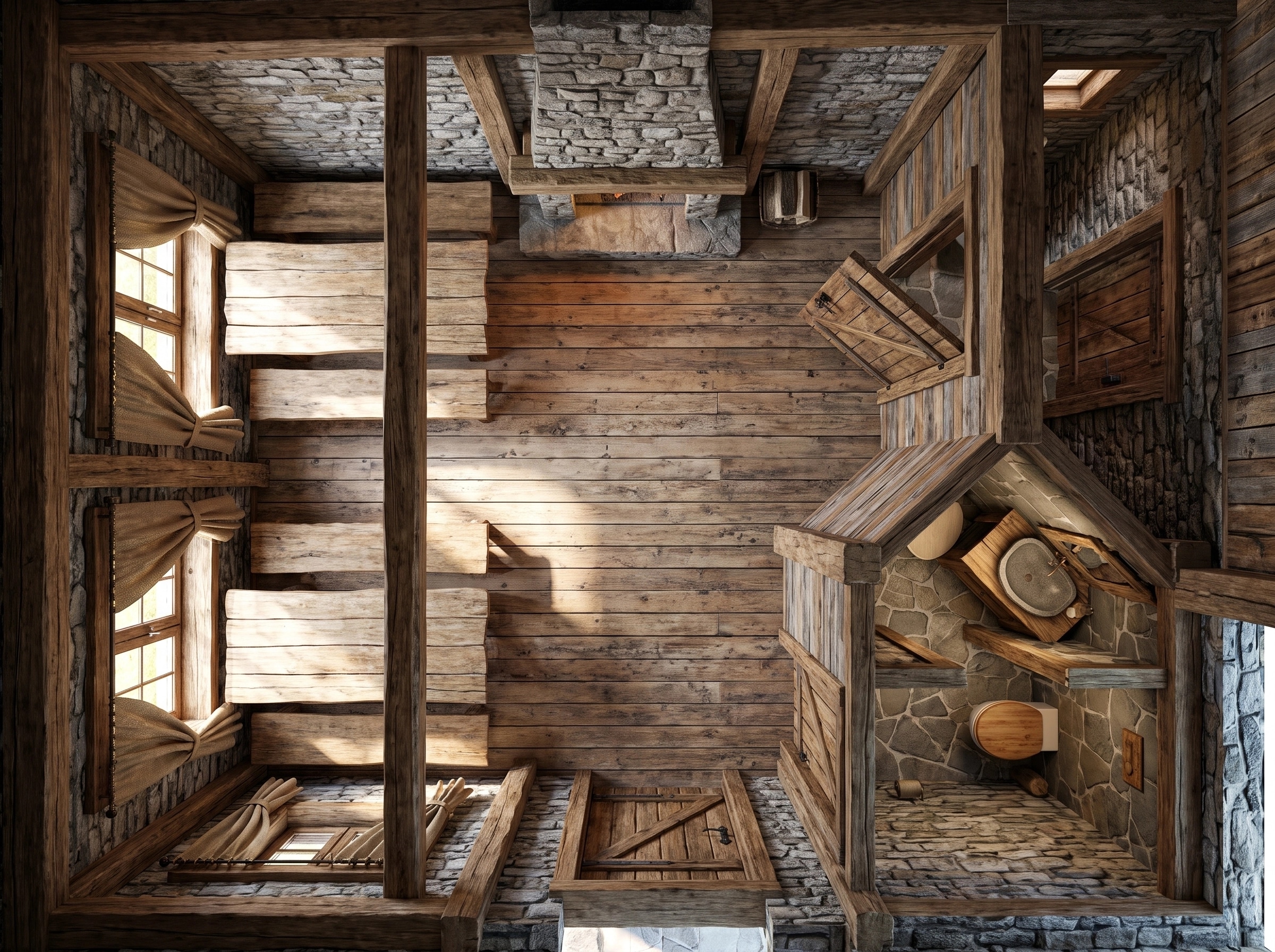 Interior design in Rustic style — Living Room by GenRoom AI