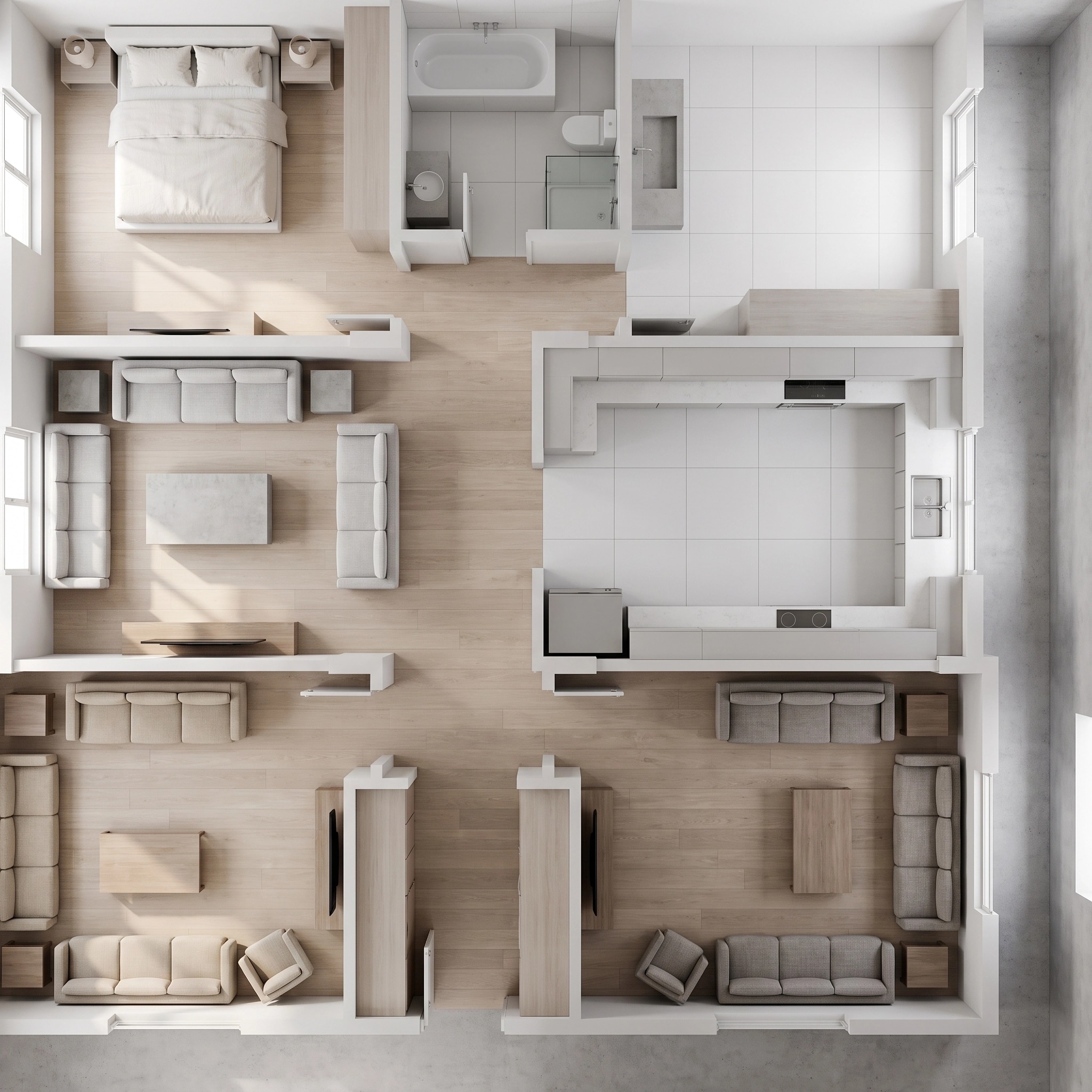 Interior design in Minimalism style — Living Room by GenRoom AI
