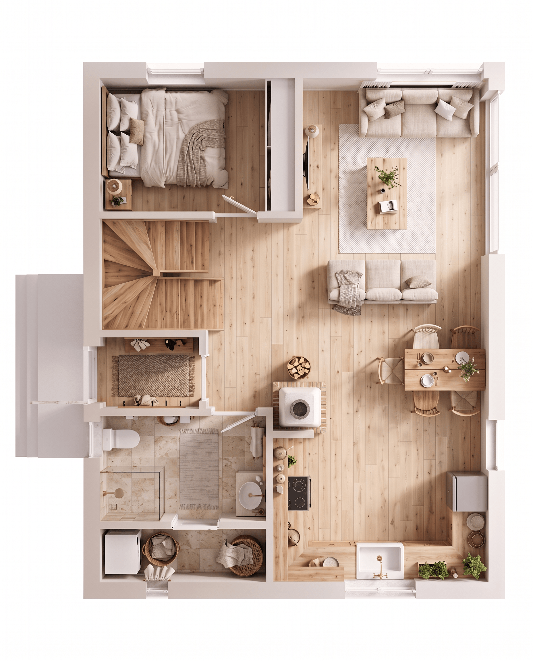 Interior design in Scandinavian style — Living Room by GenRoom AI