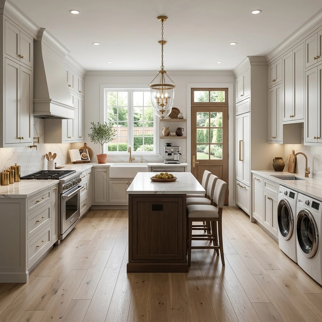 Kitchen interior in Transitional style — photo by GenRoom AI