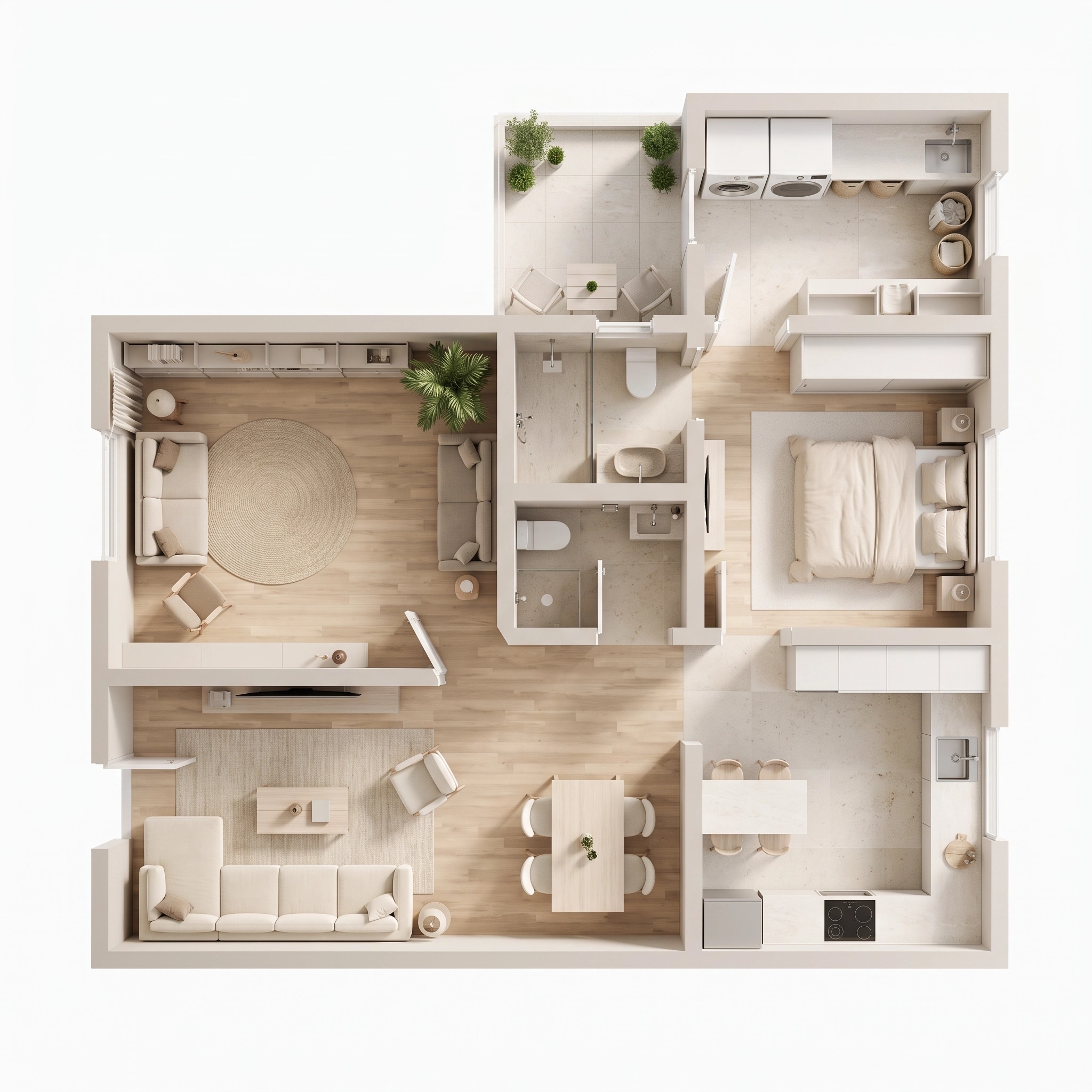 Interior design in Minimalism style — Living Room by GenRoom AI