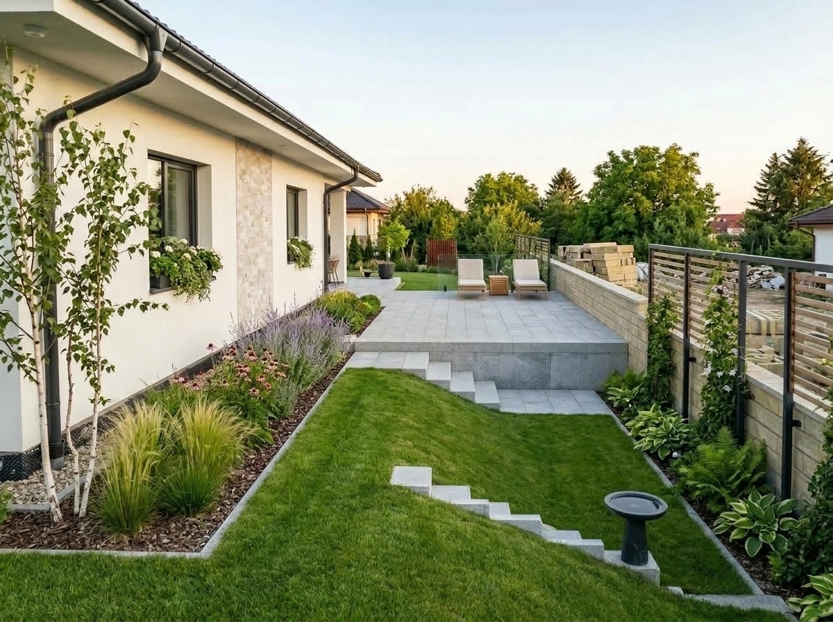 Landscape design in Scandinavian Garden style — Yard by GenRoom AI