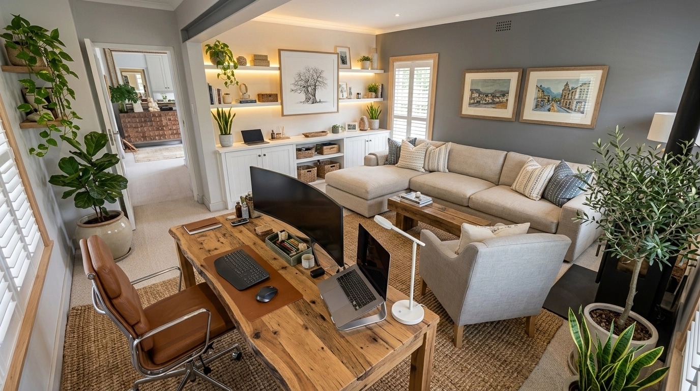 Interior design in Modern Farmhouse style — home_office by GenRoom AI