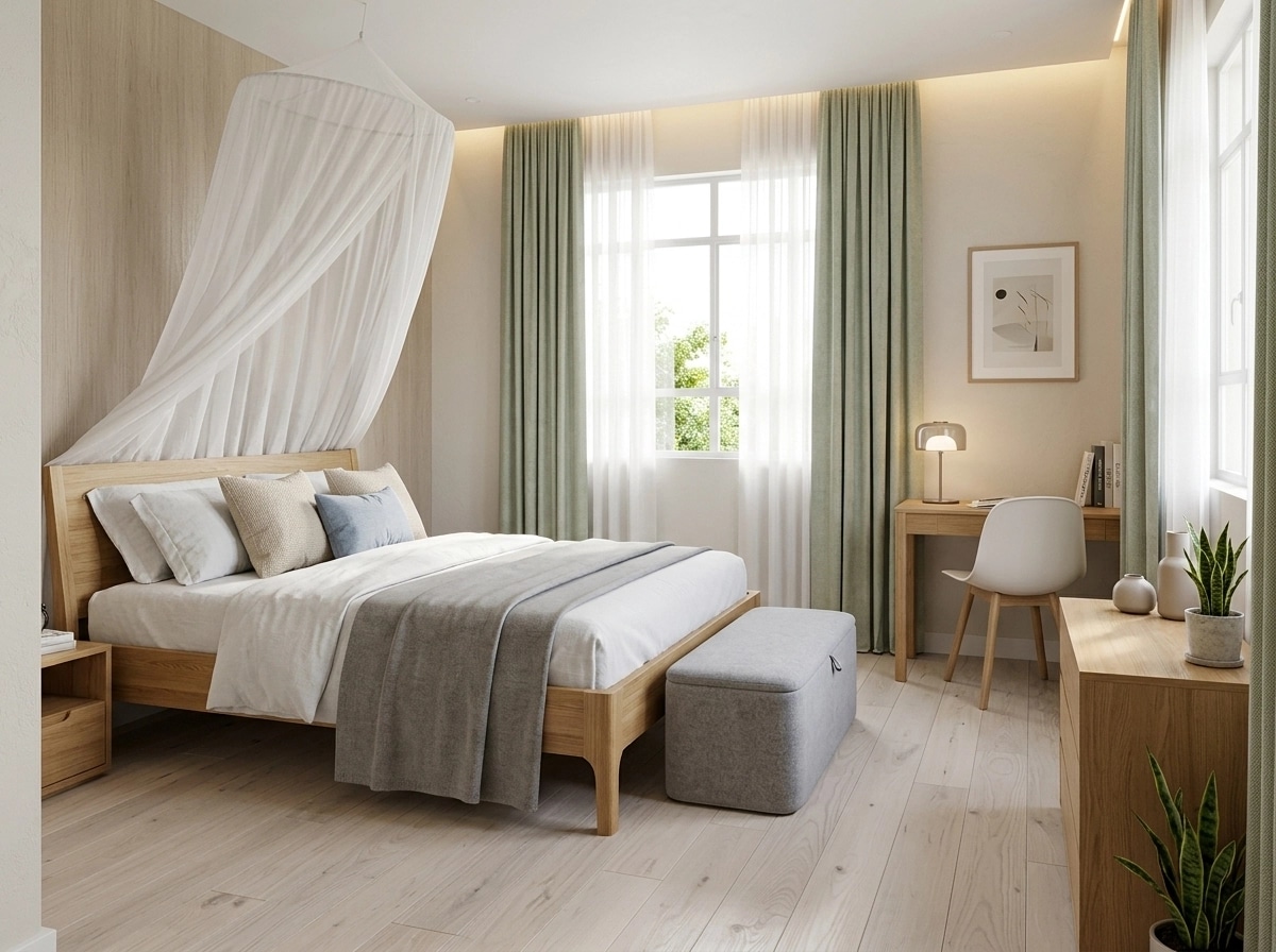 Scandinavian Bedroom design — interior photo by GenRoom AI