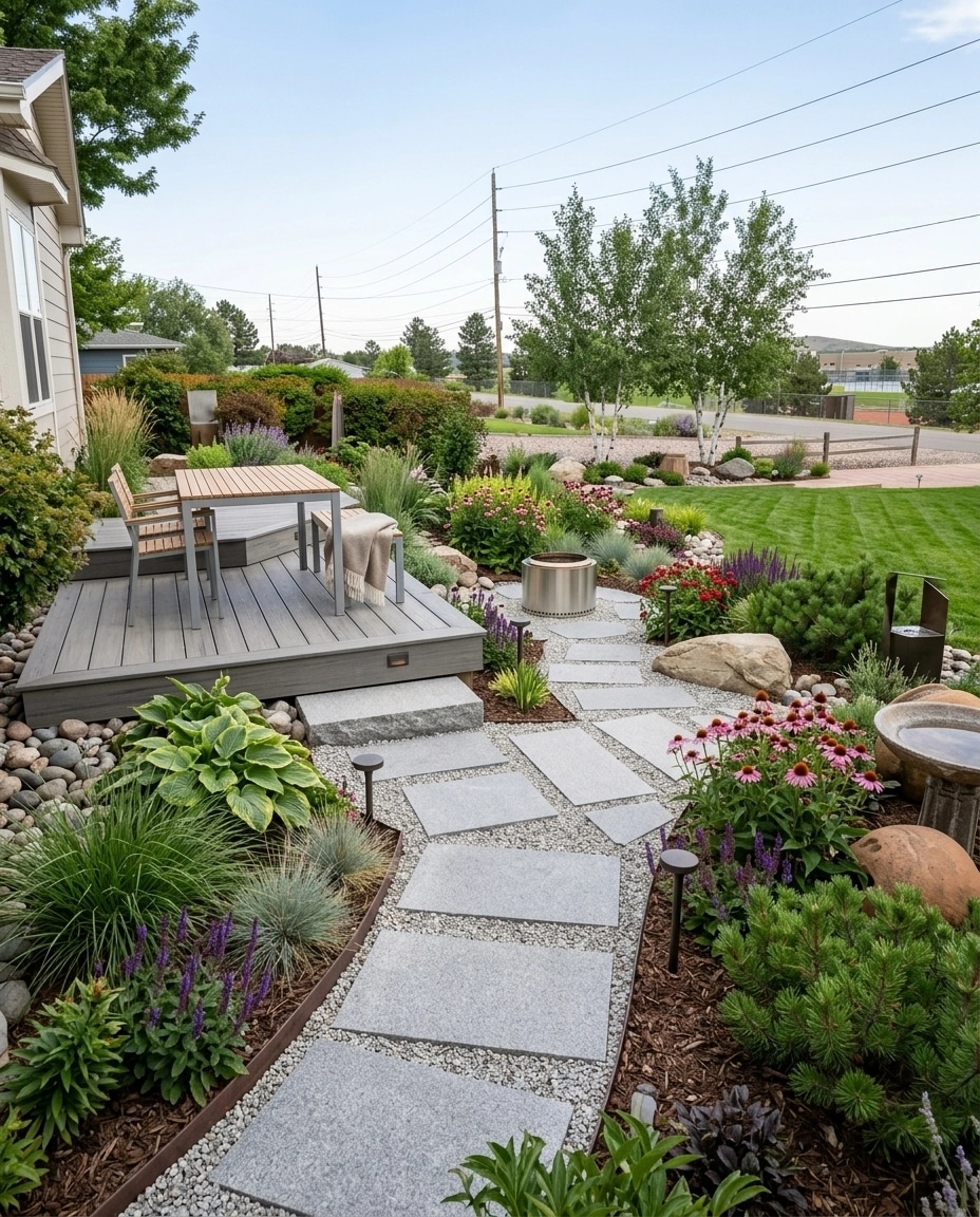 Landscape design in Scandinavian Garden style — Yard by GenRoom AI