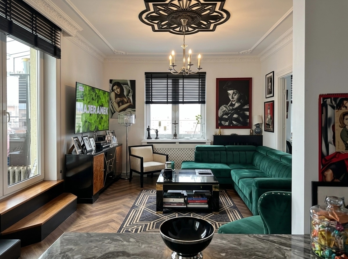 Interior design in Art Deco style — Living Room by GenRoom AI