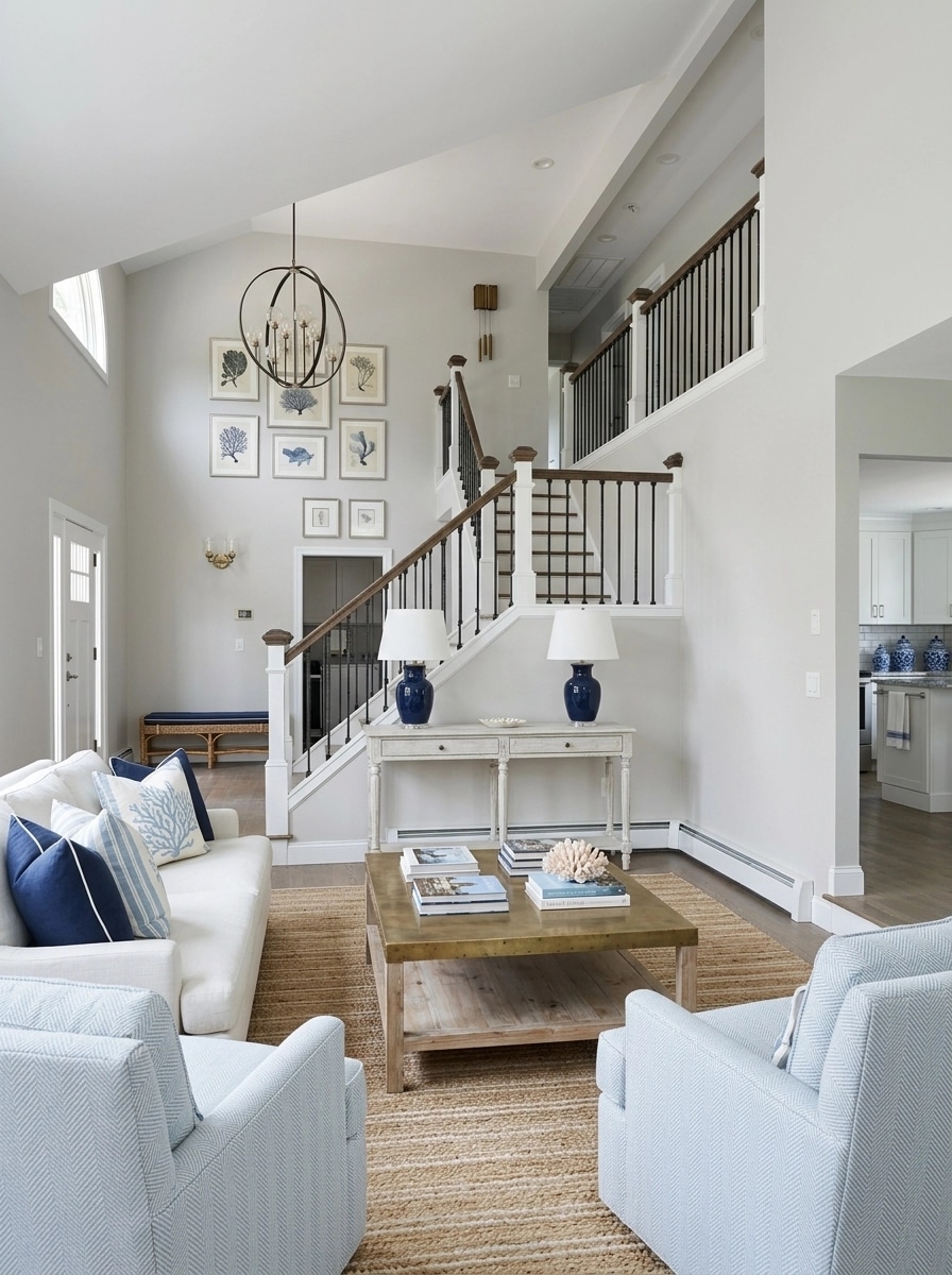 Interior design in Coastal / Hamptons style — Living Room by GenRoom AI