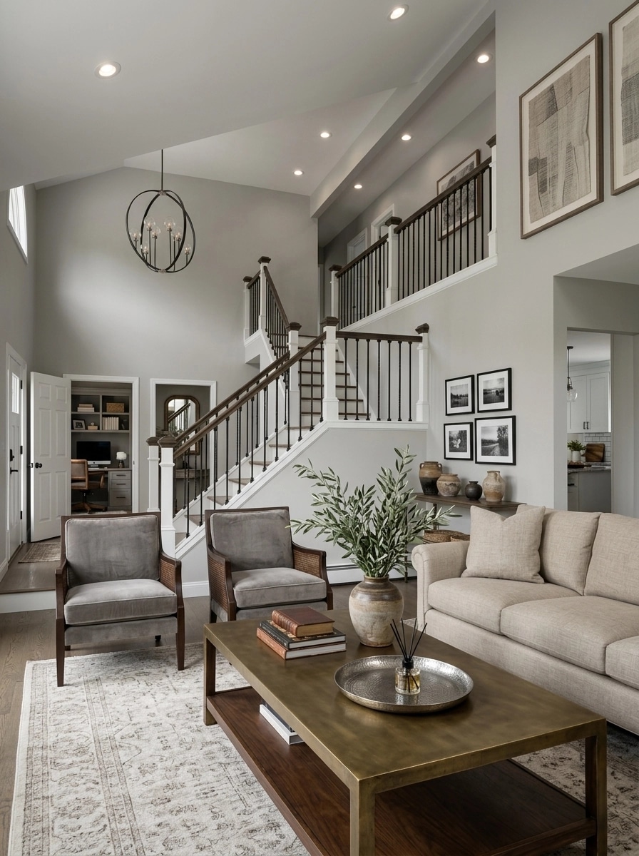 Transitional Living Room design — interior photo by GenRoom AI