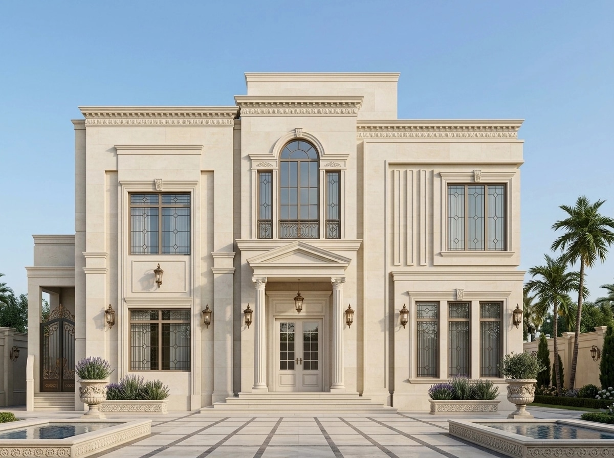 Neoclassic Facade Facade design — facade photo by GenRoom AI