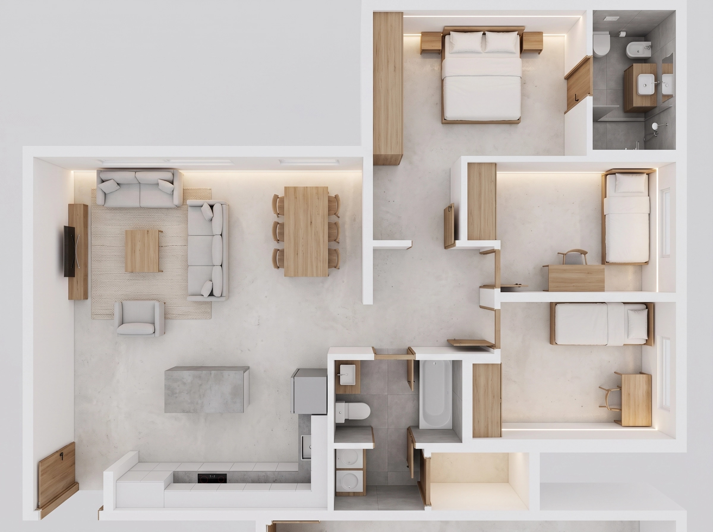 Minimalism Living Room design — interior photo by GenRoom AI