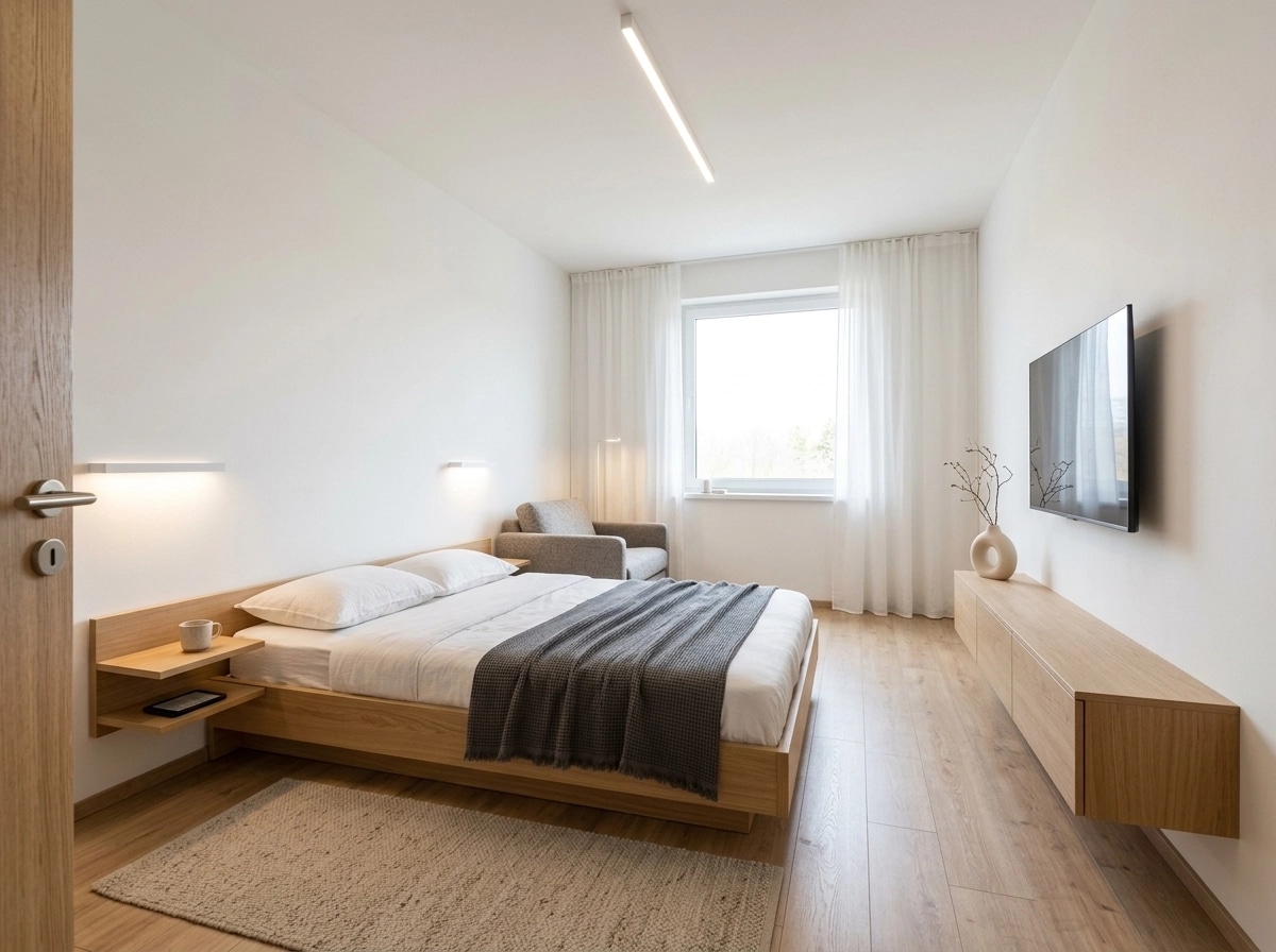 Minimalism Bedroom design — interior photo by GenRoom AI