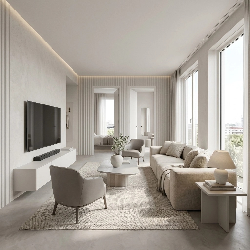 Minimalism Living Room design — interior photo by GenRoom AI