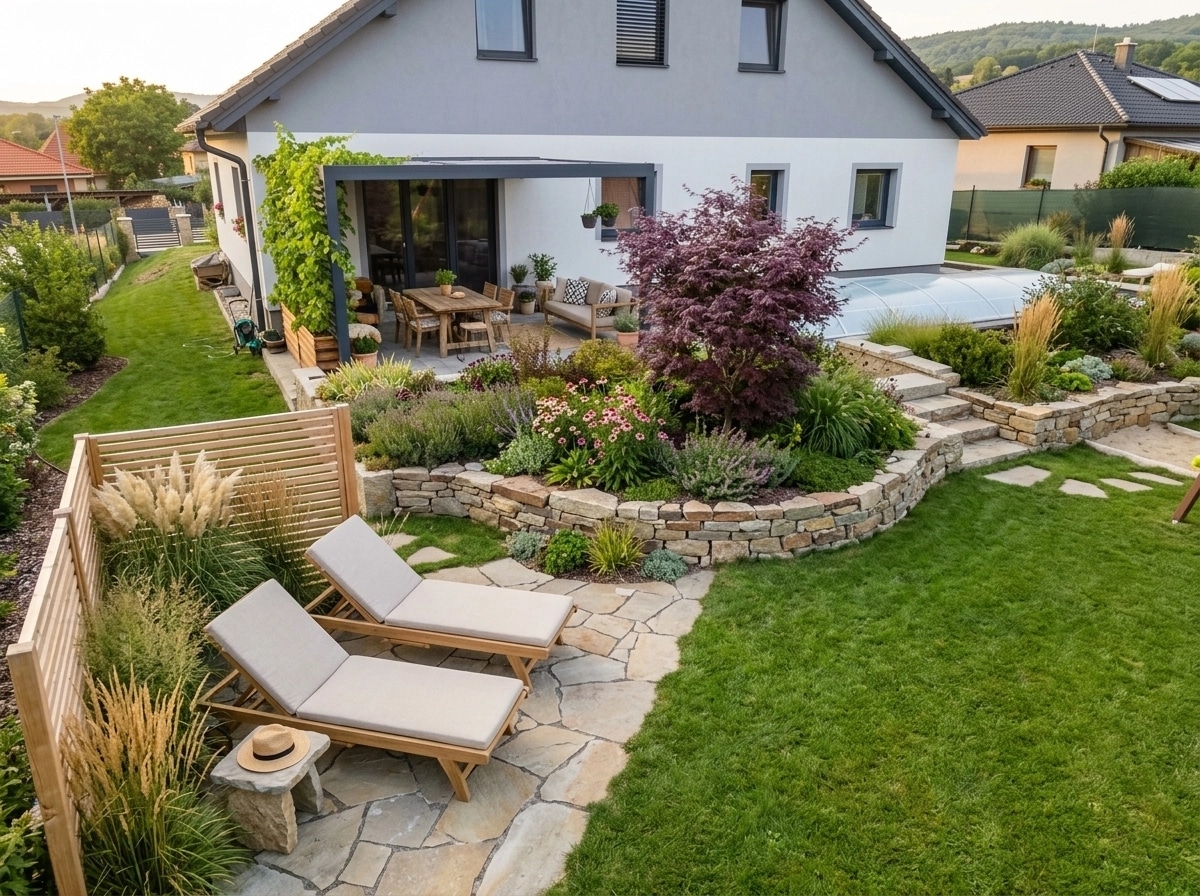 Landscape design in Eco Natural Garden style — Yard by GenRoom AI
