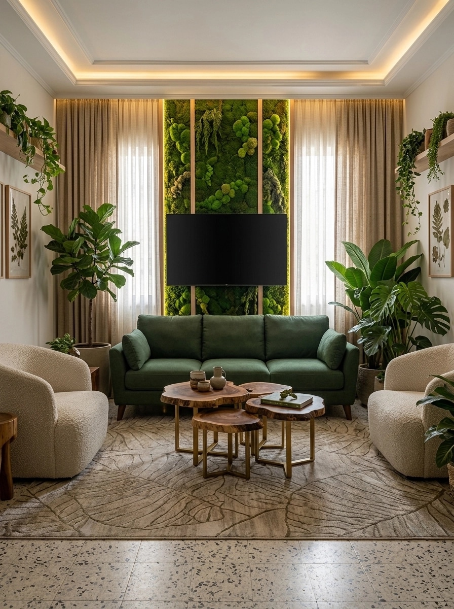 Interior design in Biophilic style — Living Room by GenRoom AI