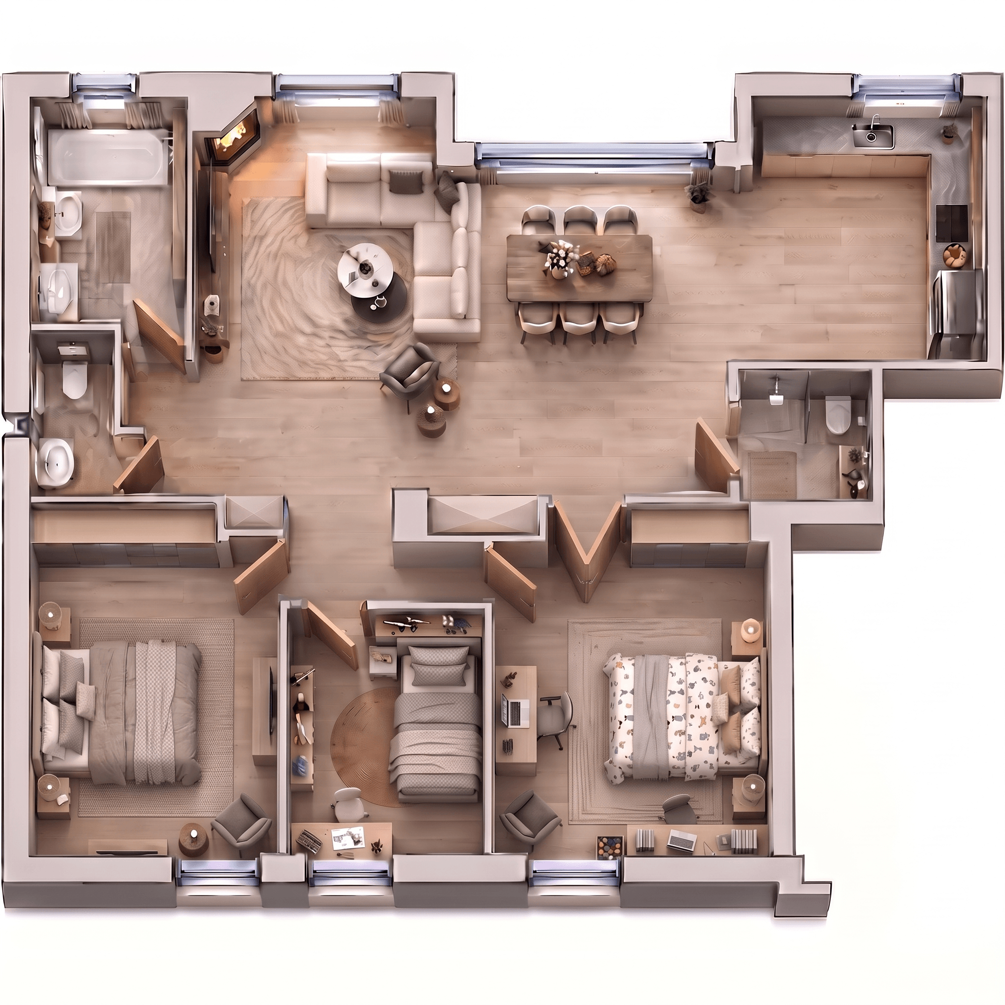 Interior design in Contemporary style — Living Room by GenRoom AI