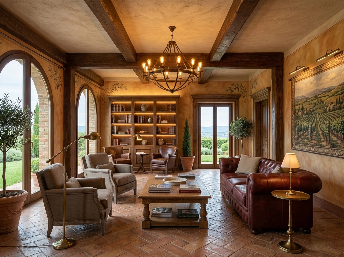 Tuscan Living Room design — interior photo by GenRoom AI