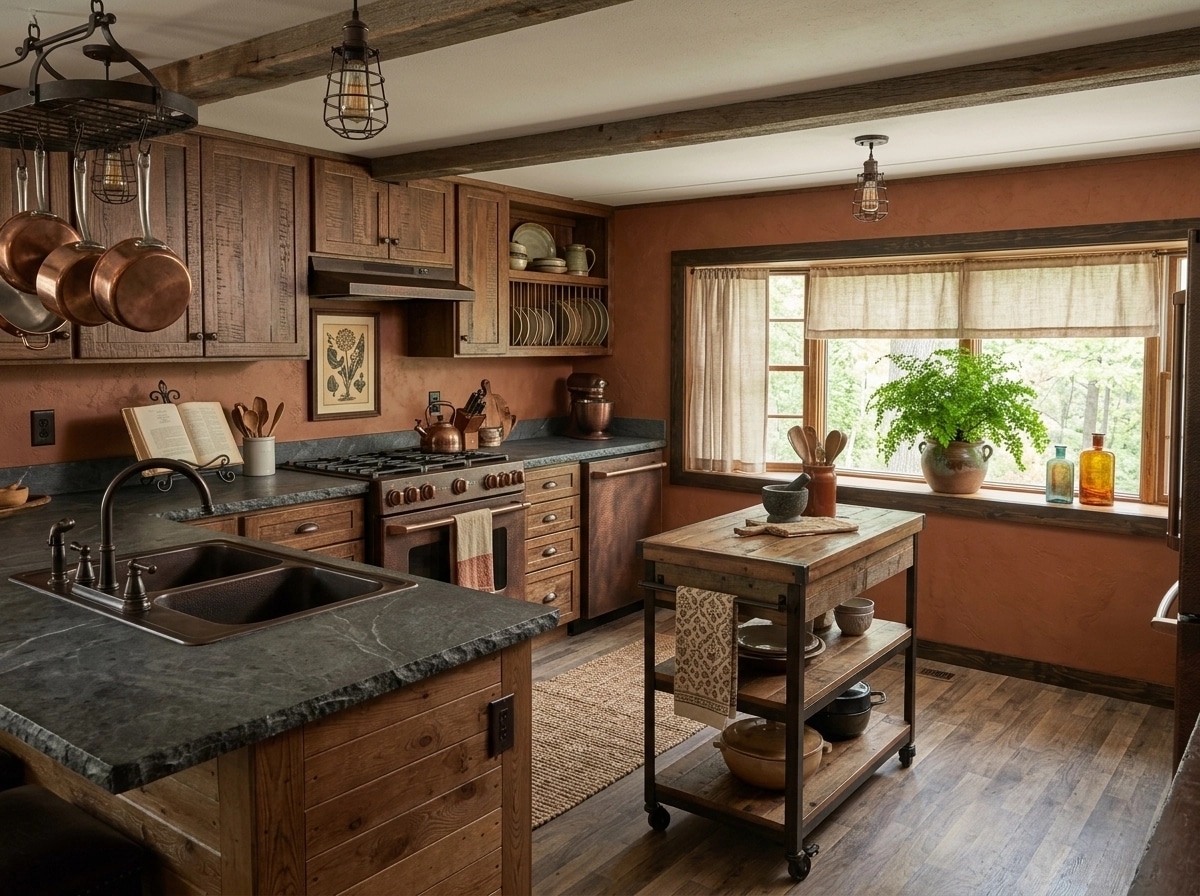 Interior design in Rustic style — Kitchen by GenRoom AI