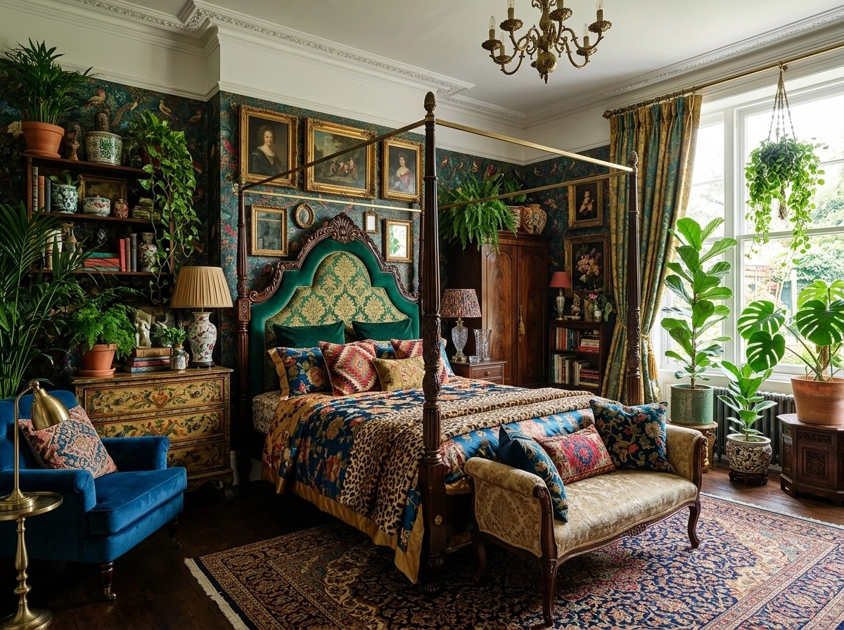 Maximalist Bedroom design — interior photo by GenRoom AI