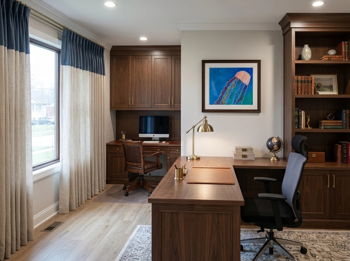 Interior design in Transitional style — home_office by GenRoom AI