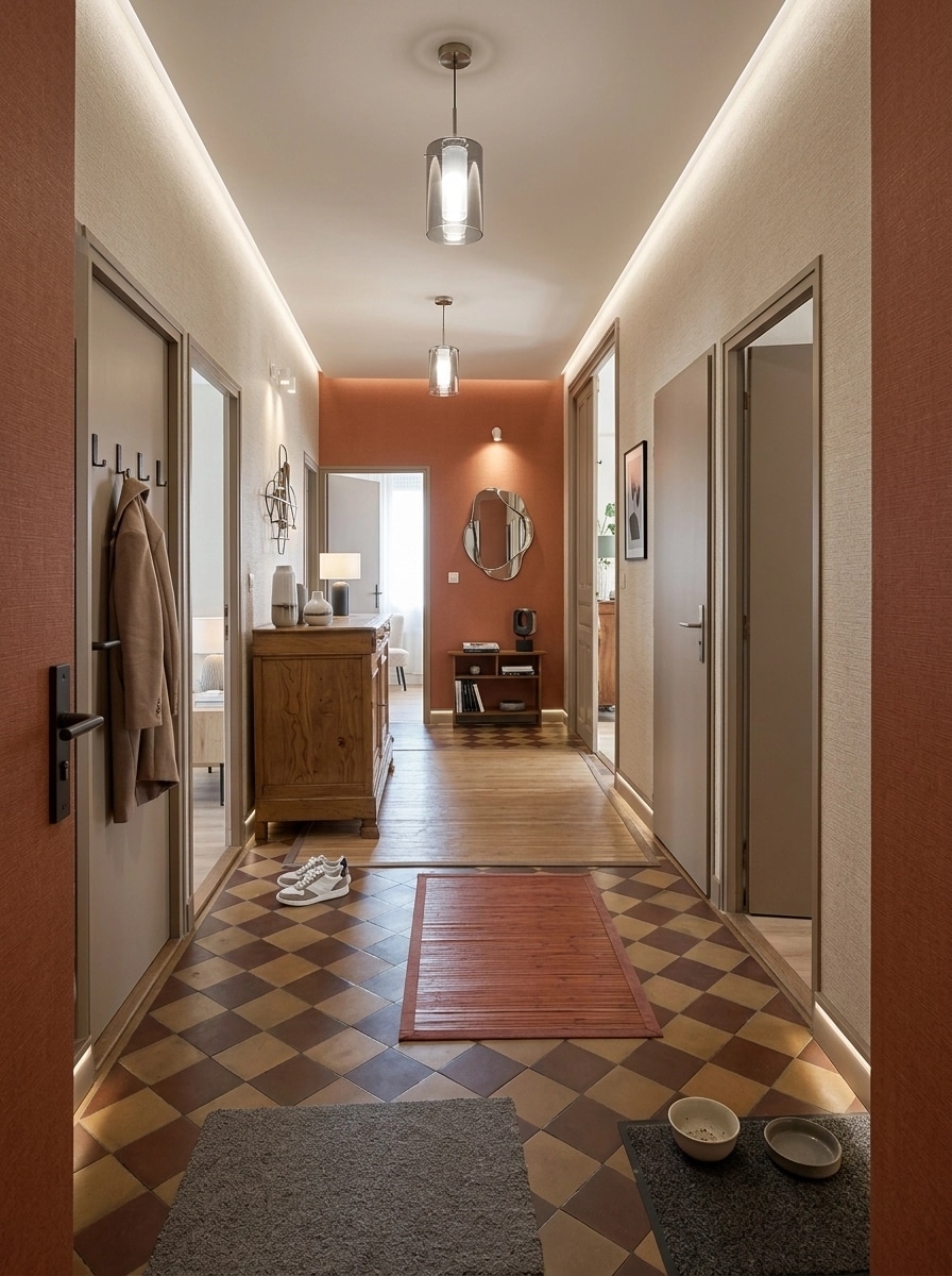 Hallway interior in Contemporary style — photo by GenRoom AI