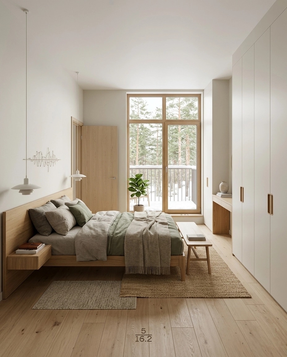 Scandinavian Bedroom design — interior photo by GenRoom AI