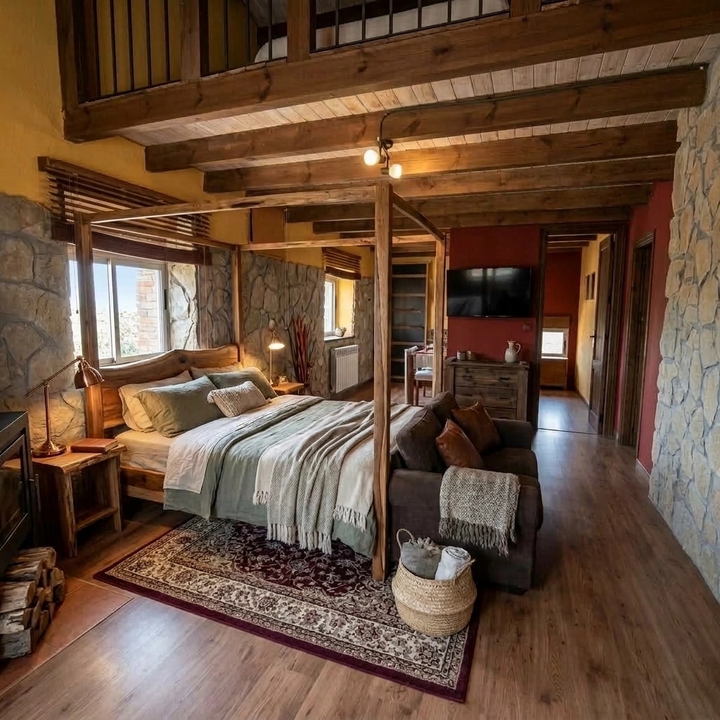 Interior design in Rustic style — Bedroom by GenRoom AI