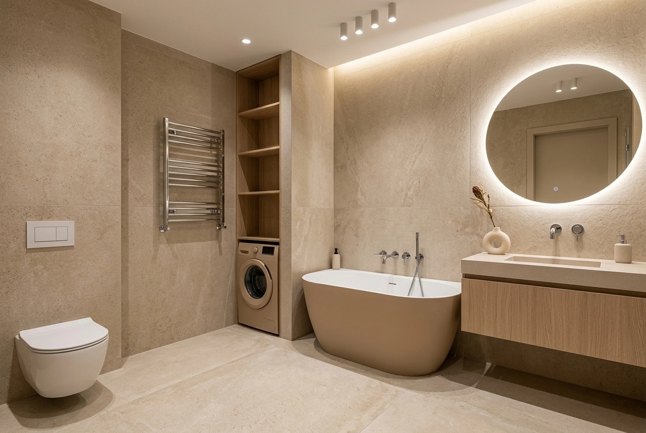 Contemporary Bathroom design — interior photo by GenRoom AI