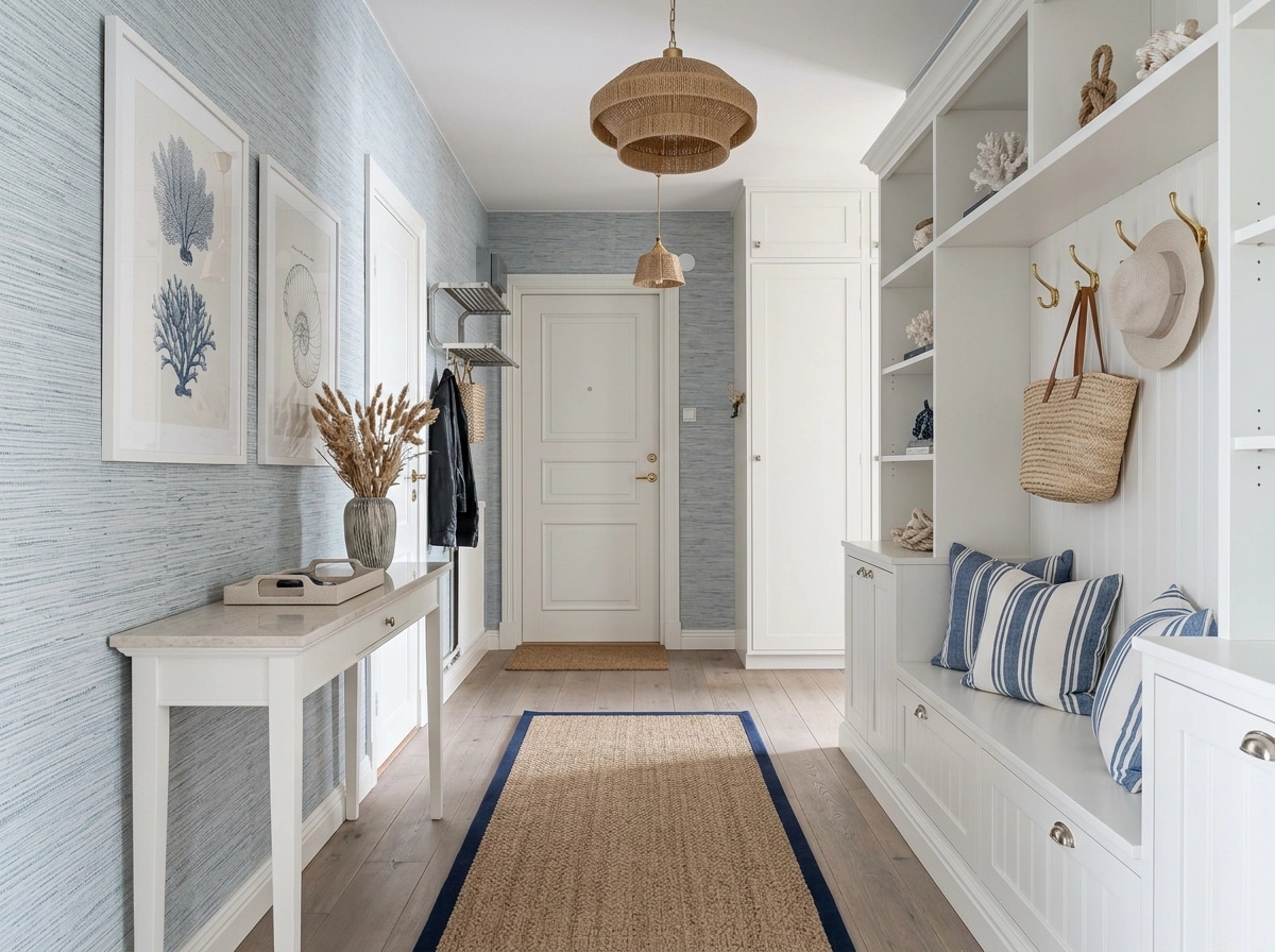 Interior design in Coastal / Hamptons style — Hallway by GenRoom AI
