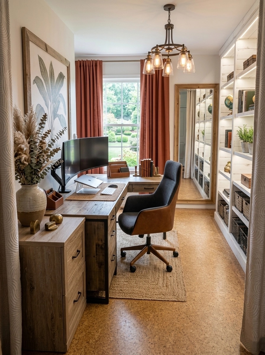 Office interior in Modern Farmhouse style — photo by GenRoom AI