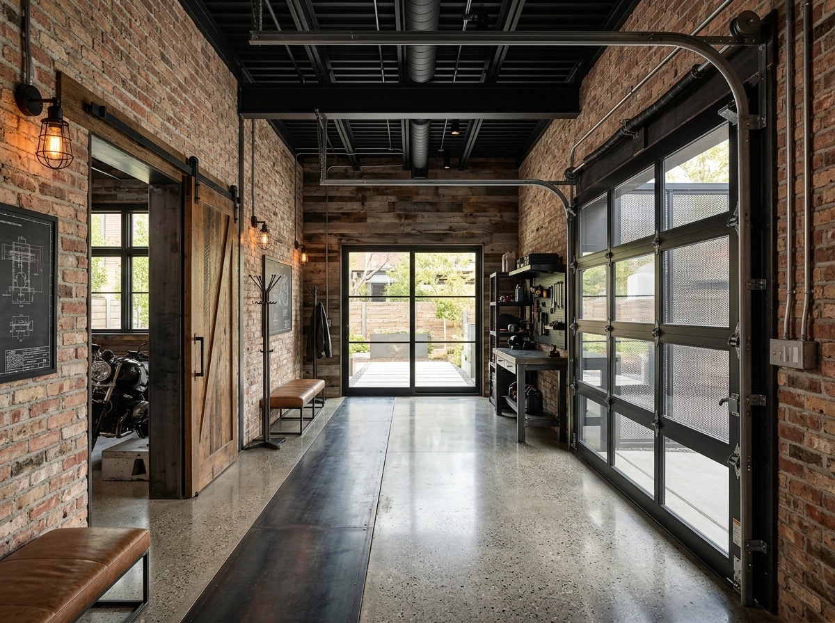 Hallway interior in Loft / Industrial style — photo by GenRoom AI