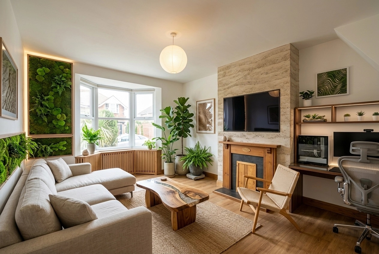 Interior design in Biophilic style — Living Room by GenRoom AI
