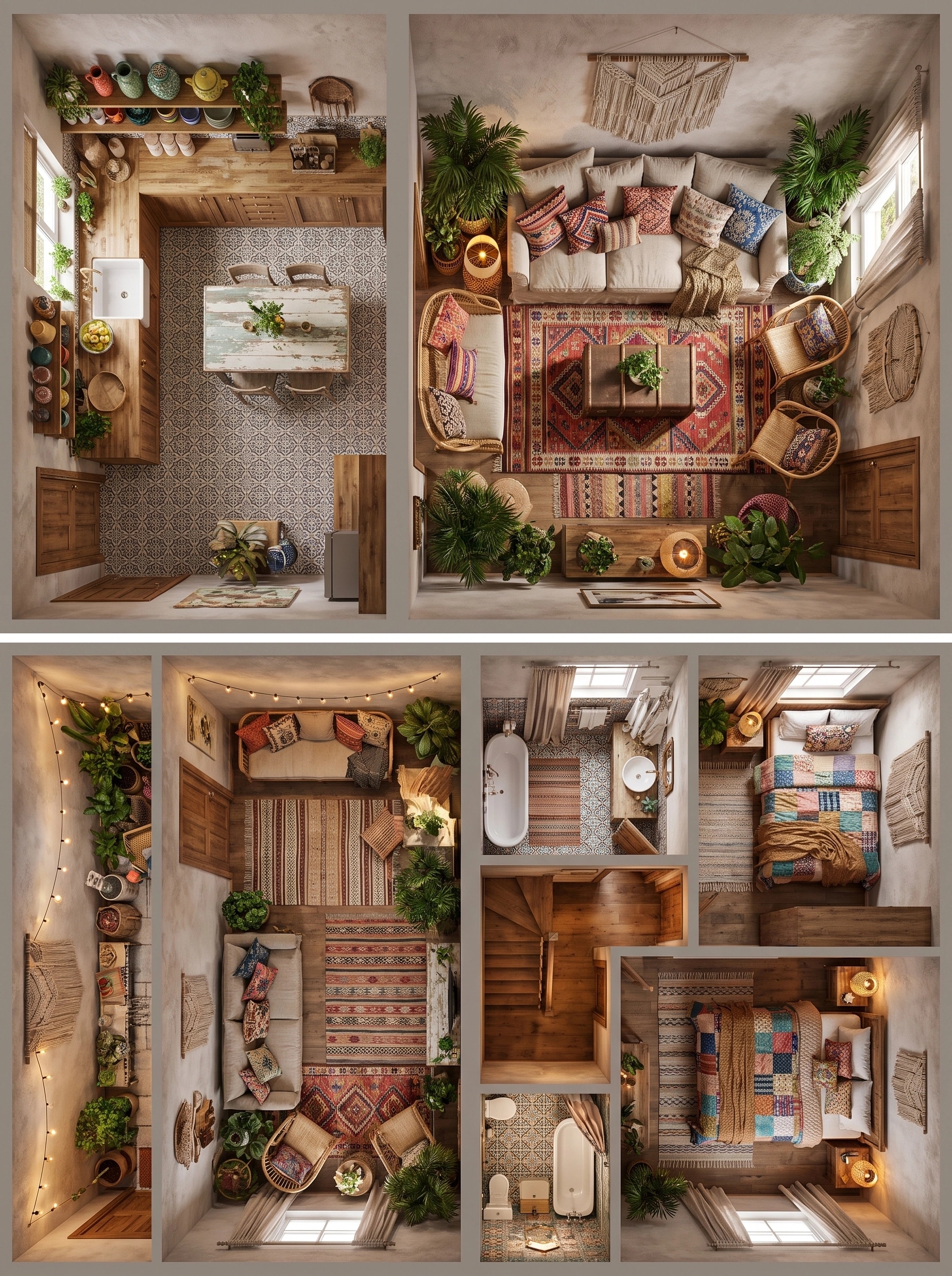 Interior design in Bohemian style — Living Room by GenRoom AI