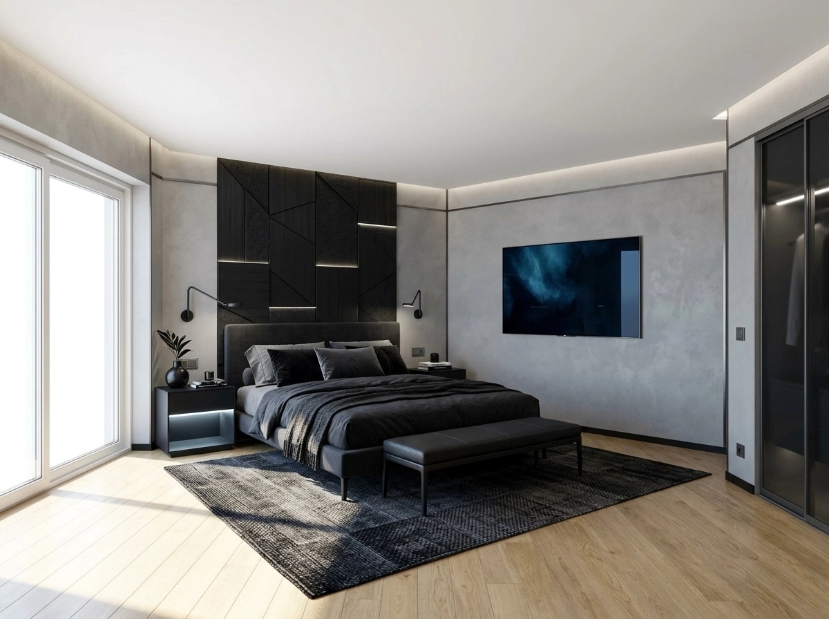 Blacktec Bedroom design — interior photo by GenRoom AI