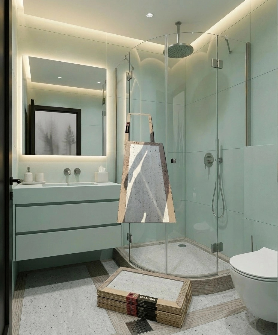 Bathroom interior in Minimalism style — photo by GenRoom AI