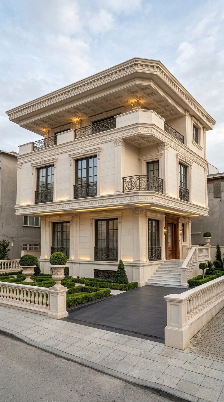 Neoclassic Facade Fachada design — facade photo by GenRoom AI
