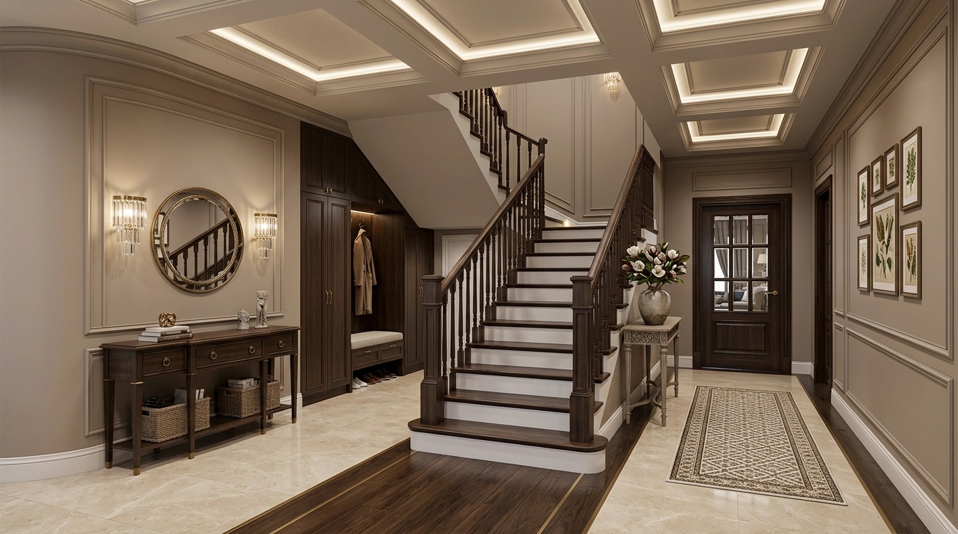 Hallway interior in Transitional style — photo by GenRoom AI