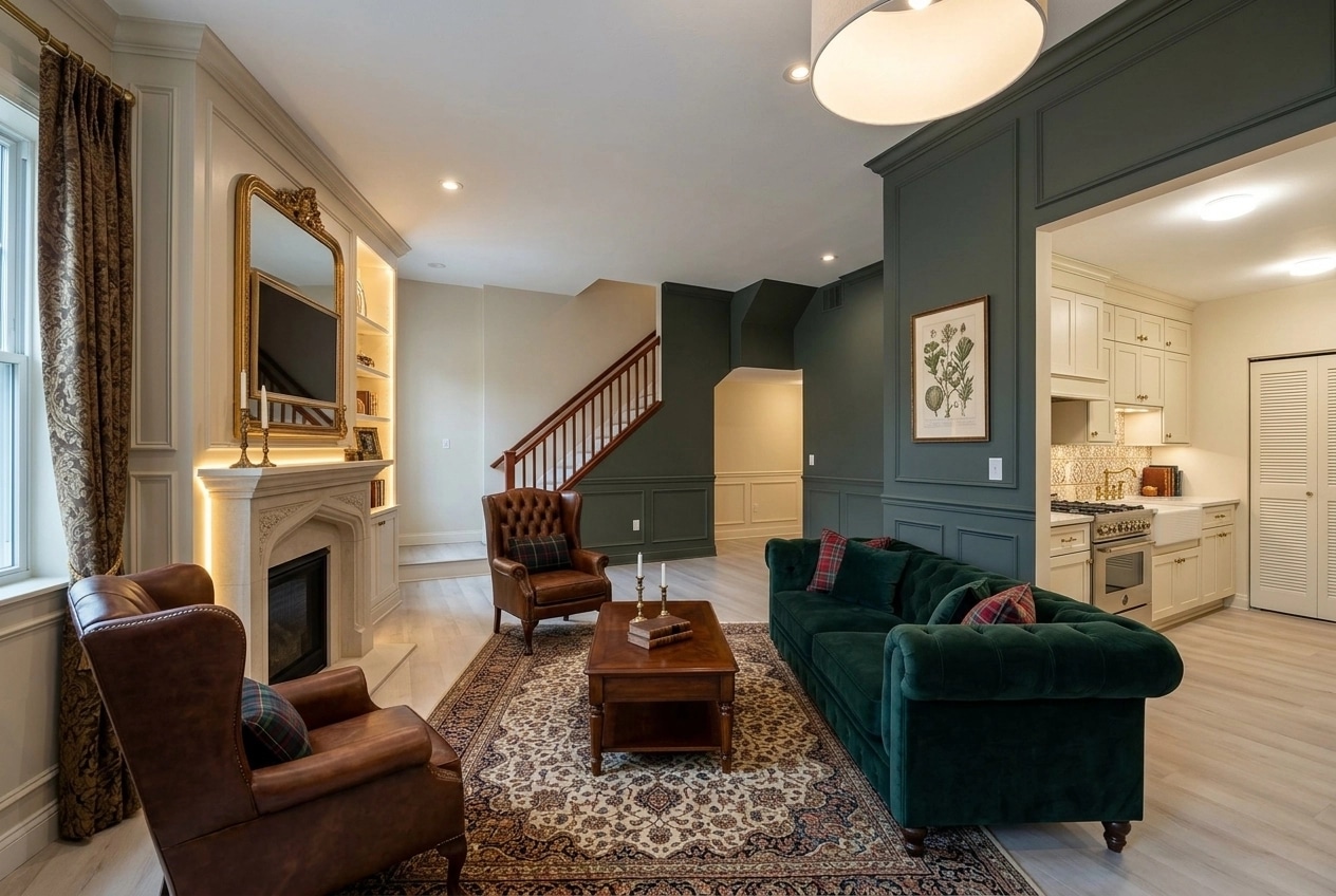 Interior design in British style — Living Room by GenRoom AI