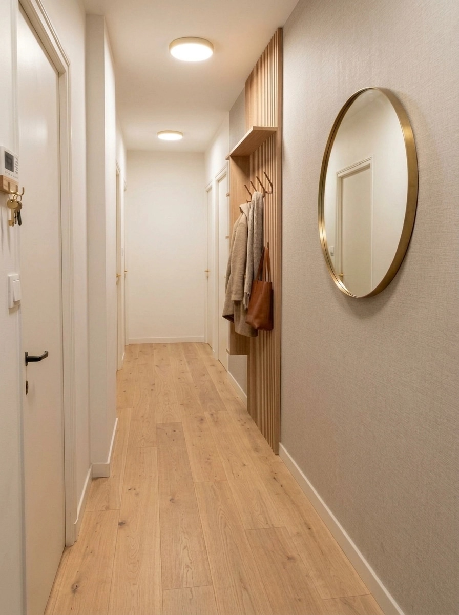 Hallway interior in Scandinavian style — photo by GenRoom AI