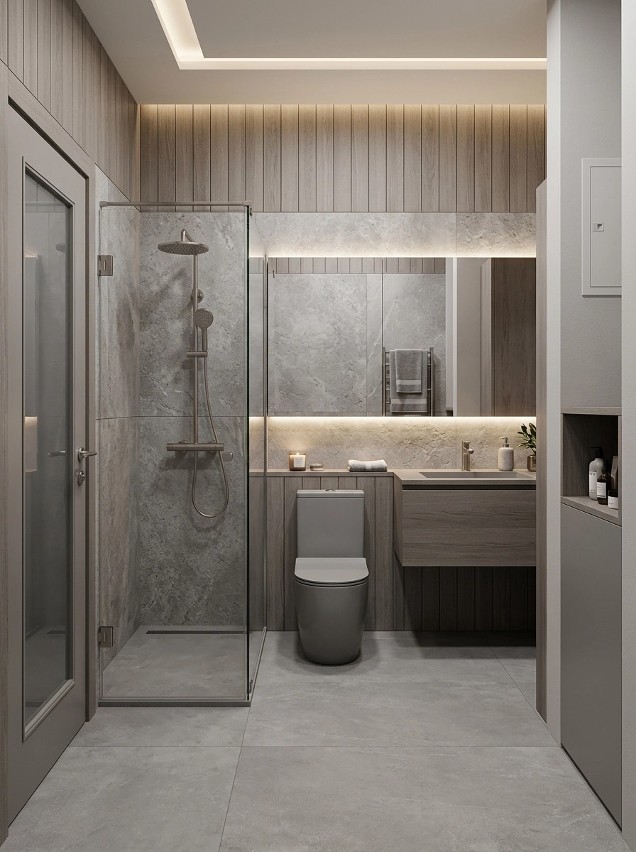 Bathroom interior in Contemporary style — photo by GenRoom AI